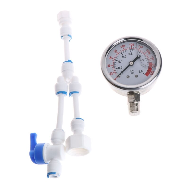 2in1 Water Purifier Tap Pipes Pressure Gauge Test Meter 0-1.6MPA Anti-vibration C7AC