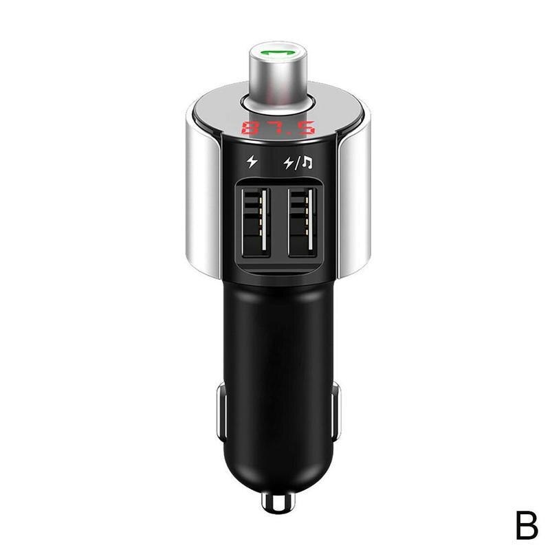 Wireless Bluetooth Car MP3 Player Music Audio Receiver USB FM Adapter Car Car Kit Transmitter Charger Handsfree V3O7 Blueto A0Q5: Silver (B)