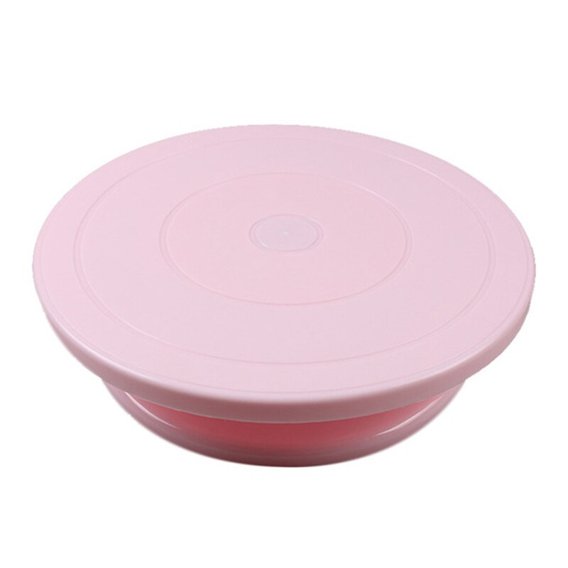 DIY Cake Turntable Baking Plastic Mold Cake Plate Rotating Round Cake Decorating Tools Rotary Table Pastry Supplies Cake Stand: Pink