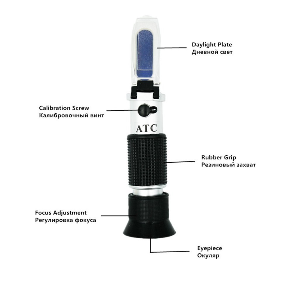 Portable 2 in 1 Salinity Brix Refractometer,, Sugar Salinity Refractometer test salt water 0-28%, Brix 0-32% / with ATC /