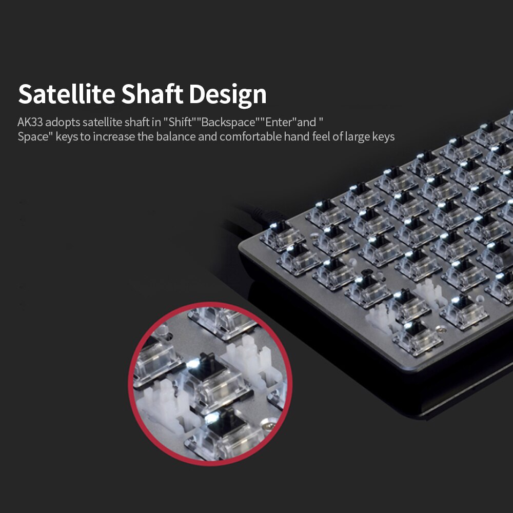 AJAZZ AK33 lineare azione Tastiera Meccanica di Gioco E-sport Tastiera 82 Tasti USB cablata anti-Le Immagini Fantasma per PC del computer portatile Del desktop