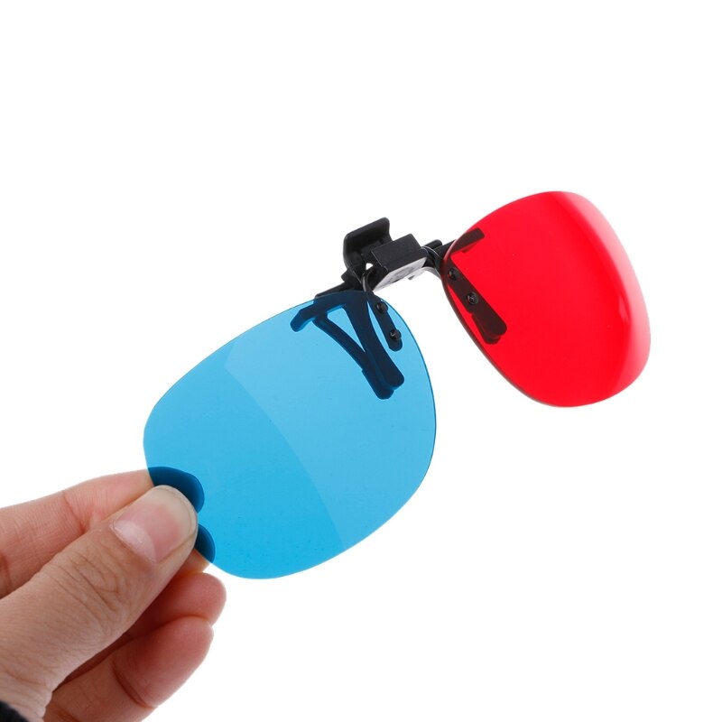 rojo gafas azules marco colgante 3D gafas 3D miopía especial estéreo tipo Clip