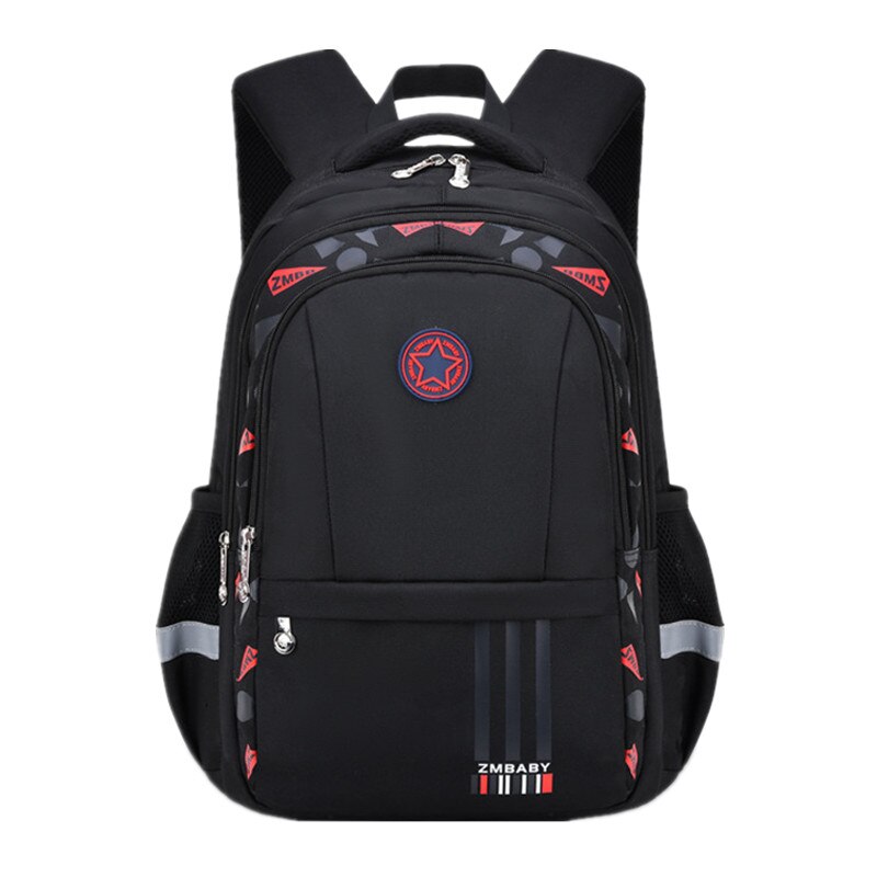 Kind Jongens Schooltassen Waterdicht Ademend Kids School Tassen Kinderen Orthopedische School Rugzakken Mochila Escolar: red black small