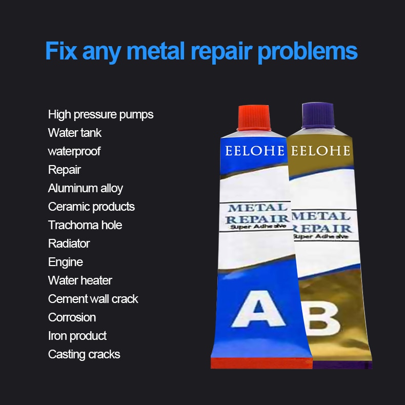 A + B Metall Reparatur Kleber Super Kleber Eisen Stahl Auto Kühler Wasser Panzer Spezielle leckage Einstecken Schweißen Kleber
