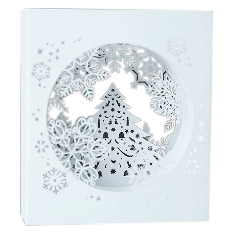 Christmas Cards 3D Up Christmas Holy snowflake Handmade Custom Greeting Cards Christmas Souvenirs Postcards: Default Title