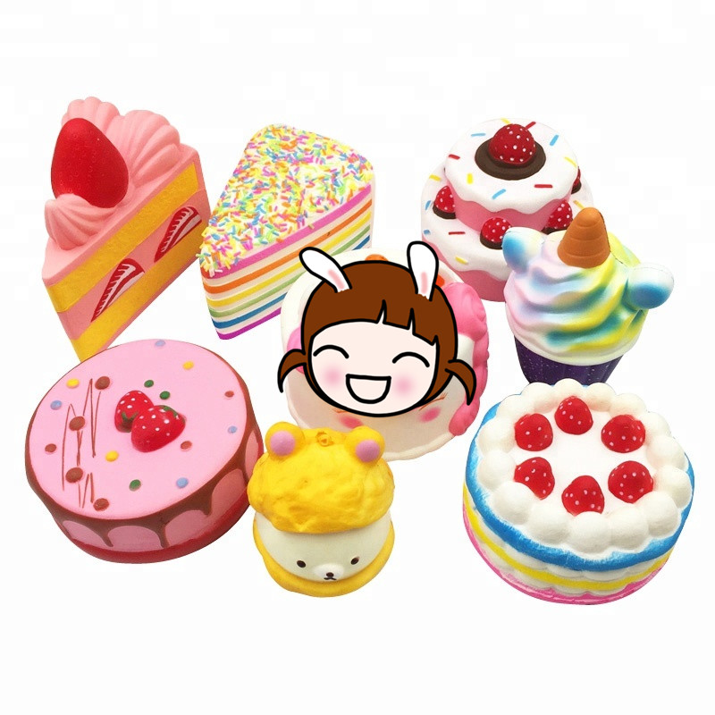 Kawaii Squishy PU Foam Scented Soft Cake Bread Strawberry Unicorn Slow Rising Cute Squishies Squeeze Toys For Kids