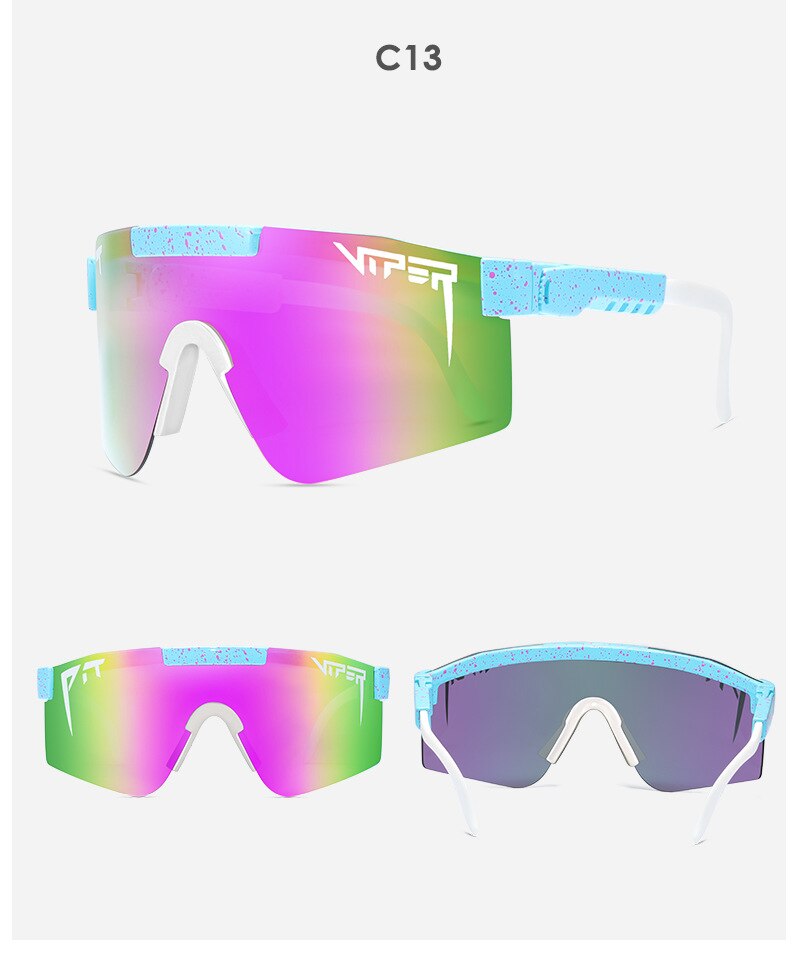 Pit viper Übergroßen Blau Gespiegelt Sonnenbrille Männer Sport polarisierte brillen einstellbare tr90 rahmen uv400 Schutz Frau Gläser: C13