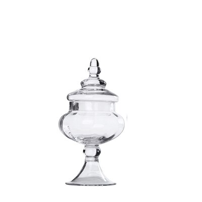 Gjennomsiktig glass candy glass europeisk stil lagring tank bryllup dessert bord candy glass sukker tank hjemmedekorasjon: A 24.5cm
