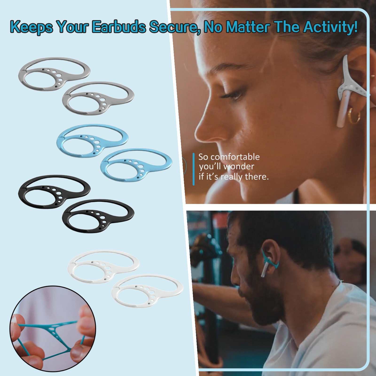 Comfortable Earhooks Compatible All Earbuds Hook-shaped Sports Earphone Holder