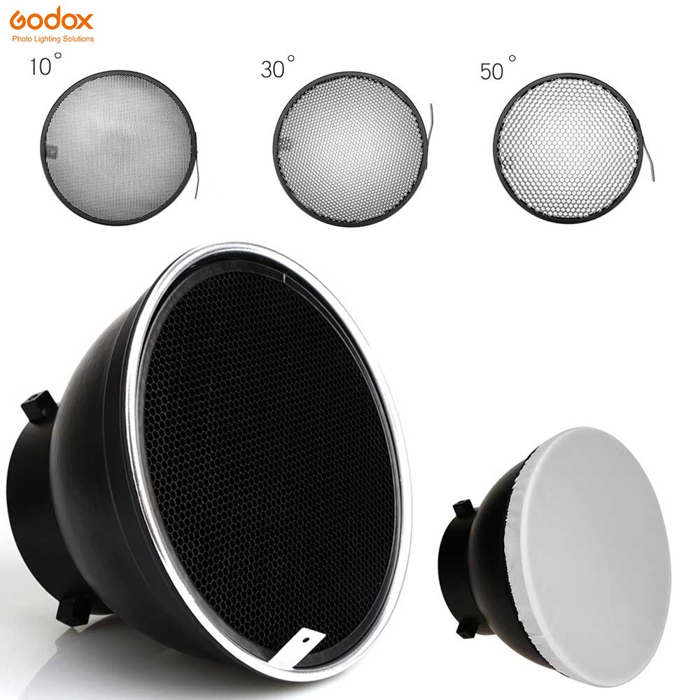 7inch 18cm Standard Reflector Diffuser with 10/20/30/40/50/60 Degree Honeycomb Grid for Bowens Mount Studio Light Strobe Flash: 10 30 50 Degree