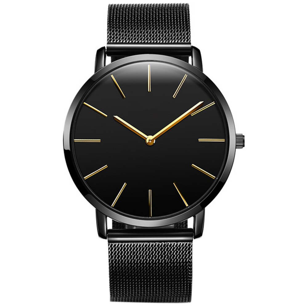 Gecontracteerd Delicatesse Mode Heren Horloges 1 Stuks Paar Stijlvolle Glas Staal Band Mesh Riem Eenvoud Quartz Horloge