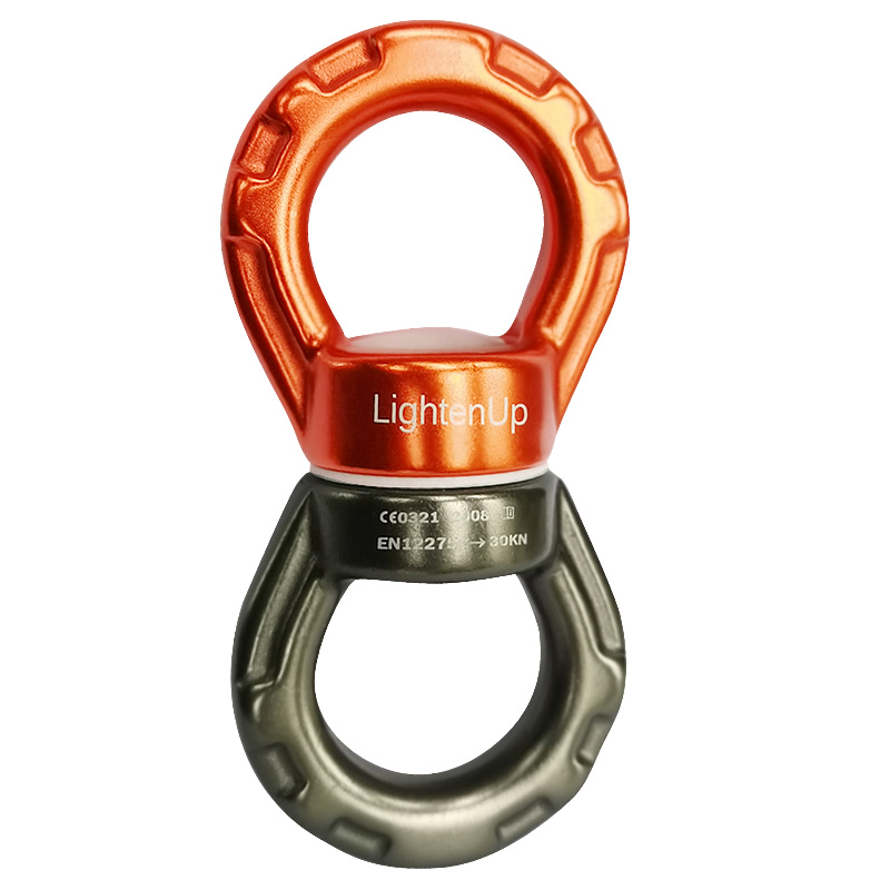 Cuerda giratoria para sedas aéreas, dispositivo giratorio de 30KN para baile, hamaca, escalada: Plata