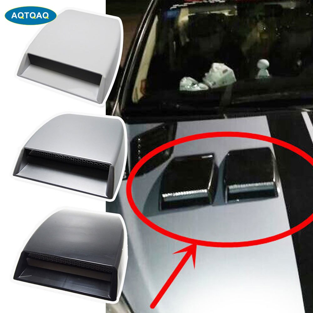 1Pcs Universele Auto Decoratieve Air Flow Intake Scoop Bonnet Vent Sticker Cover Kap