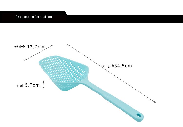 Kitchen Tool High Temperature Resistant Pressure Cooking Shovels Vegetable Strainer Scoop Nylon Spoon Large Colander Soup Filter: Blue