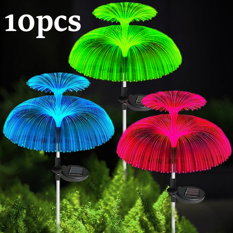 1-10 Uds. Lámpara Solar que cambia de 7 colores para exteriores, luces de medusas, iluminación impermeable para decoración de camino, césped y jardín