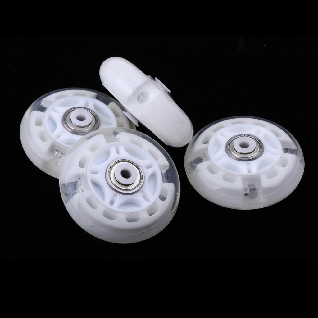 4Pcs Inline Sliding Flash PU Roller Skate Wheels for Skating Shoes: white