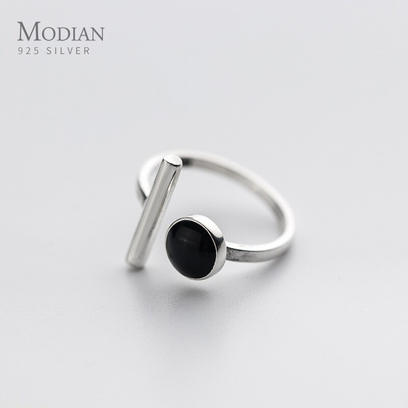 Modian 925 Sterling Silver Simple Geometric Ring for Women Free Size Ring Hiphop Style Fine Jewelry Accessories