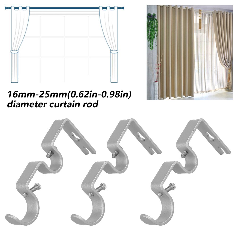 3Pcs Curtain Rod Brackets Heavy Duty Double Rod Holders Durable Metal Curtain Rod Wall Brackets with Screw Curtain Accessories