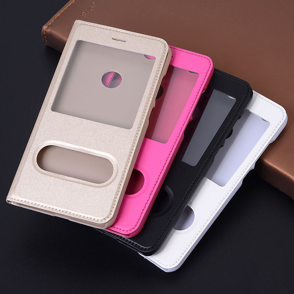 360 Flip Cover Leather Phone Case For Huawei P8 P9 Lite Honor 8 Lite P 9 Honor8 P8lite P9lite 8lite 9lite Clear View Window