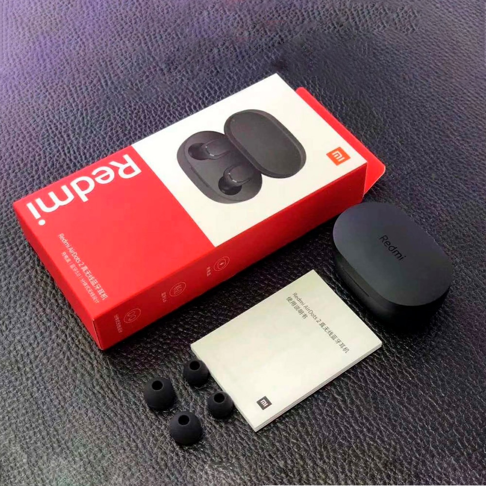 Xiaomi Redmi Airdots 2 auriculares estéreo bass con micrófono manos libres auriculares AI Control TWS Bluetooth 5,0