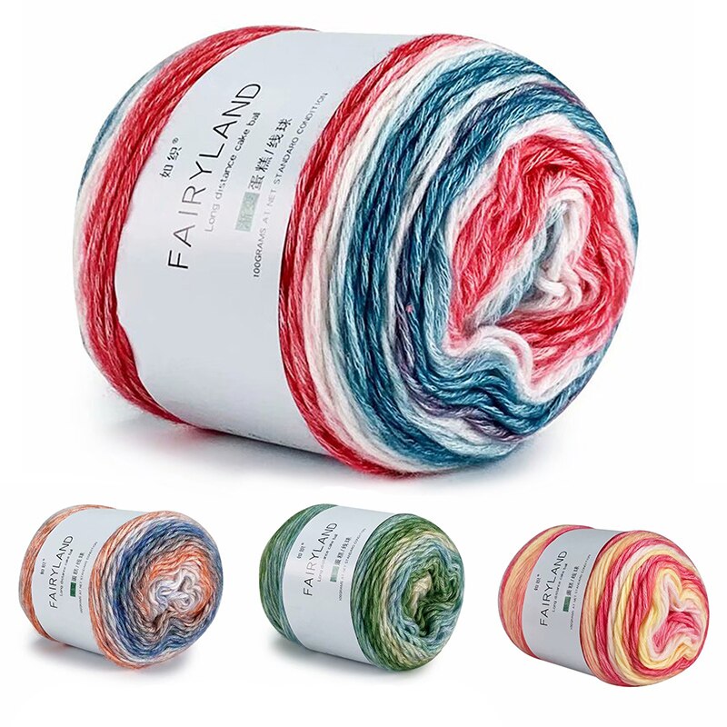 100G Tricot Hand Geweven Breien Katoenen Garen Wol Blends Gehaakte Tas Ilos Para Tejer