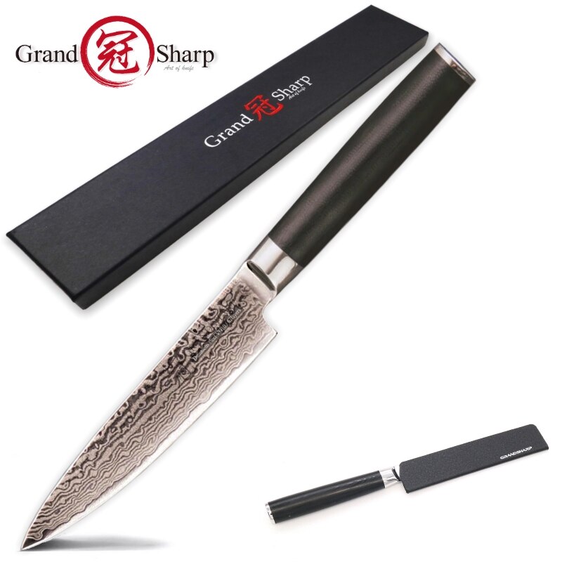 Grandsharp 5 tums verktyg damaskus kniv 67 lager japansk damaskus rostfritt stål vg -10 matlagningsverktyg damaskus köksknivar