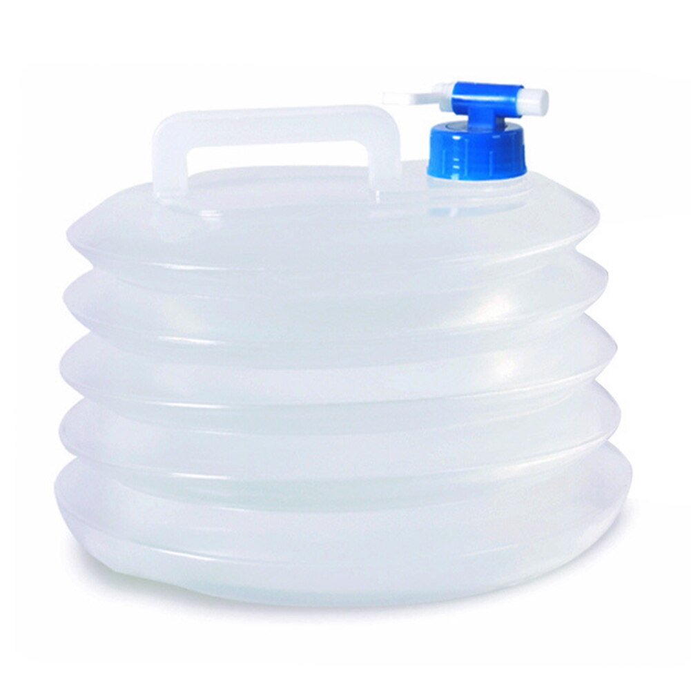 Recipiente para almacenamiento de agua plegable a prueba de fugas, cubo de agua para acampar al aire libre, botella de agua plegable de plástico para Caming: 5L