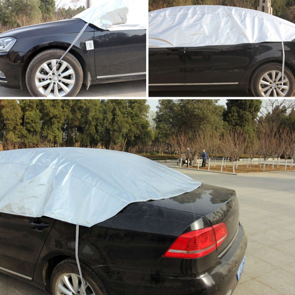 UV Protection Dust Proof Car Cover Universal Fit Half Semi Car Protection Cover