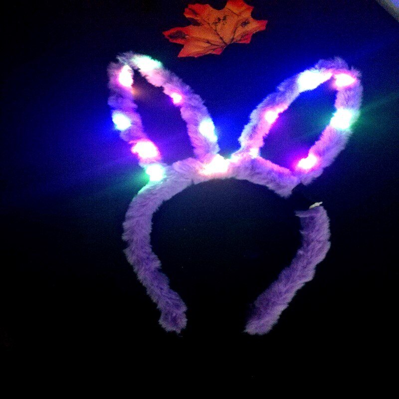12pcs Light up Bunny Ears Headband LED Plush Hairb... – Grandado