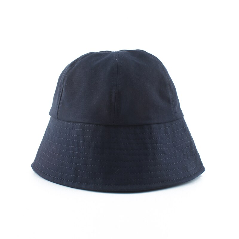 Sommer solhatte til kvinder koreansk foldbar sort bøttehat klokkeformet fiskerhat afslappet bøttehat: Flåde