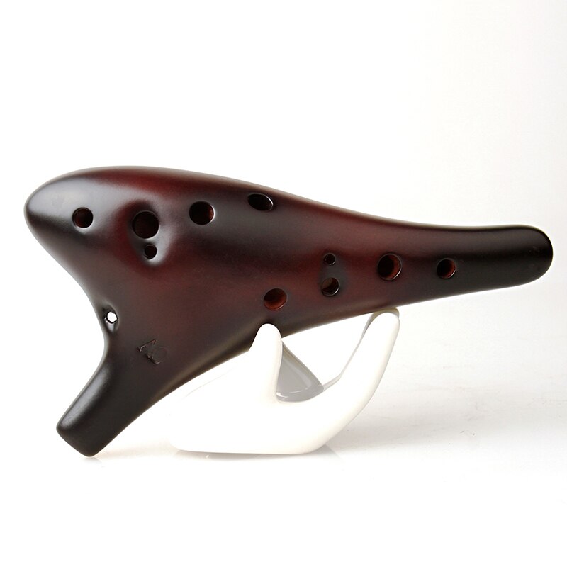 Ac brun ocarina 12 huller speciel stil musikinstrumenter kinesisk mat keramik træblæseinstrument let at lære