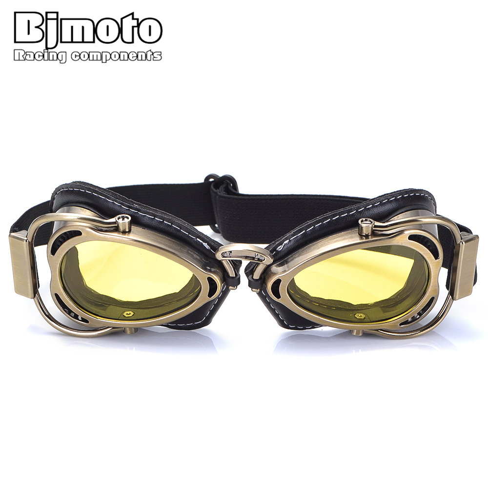 Gafas Vintage a prueba de viento y polvo para casco de motocicleta, gafas para Cruiser Cafe Racer, gafas de piloto