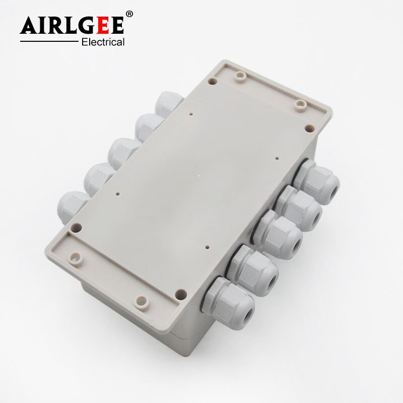 158*90*60mm 5 Inlet 5 Outlet with ear junction box with terminal waterproof junction box ABS outdoor sealed plastic wiring box