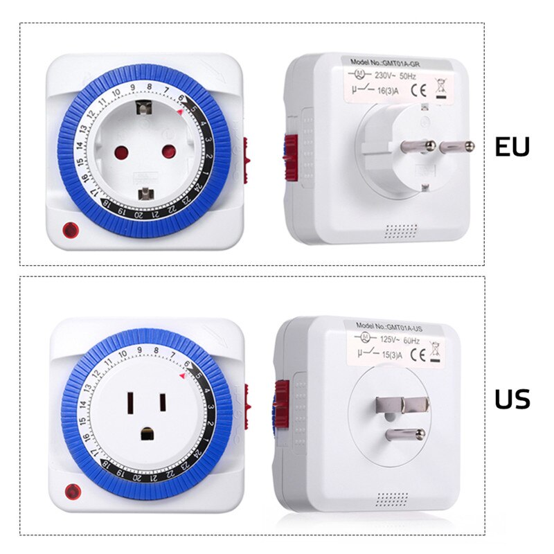 Timer Switch Socket Automatically Turn On Off Electrical Appliances 24 Hours Mechanical Plug-in Timing Socket Time Controller
