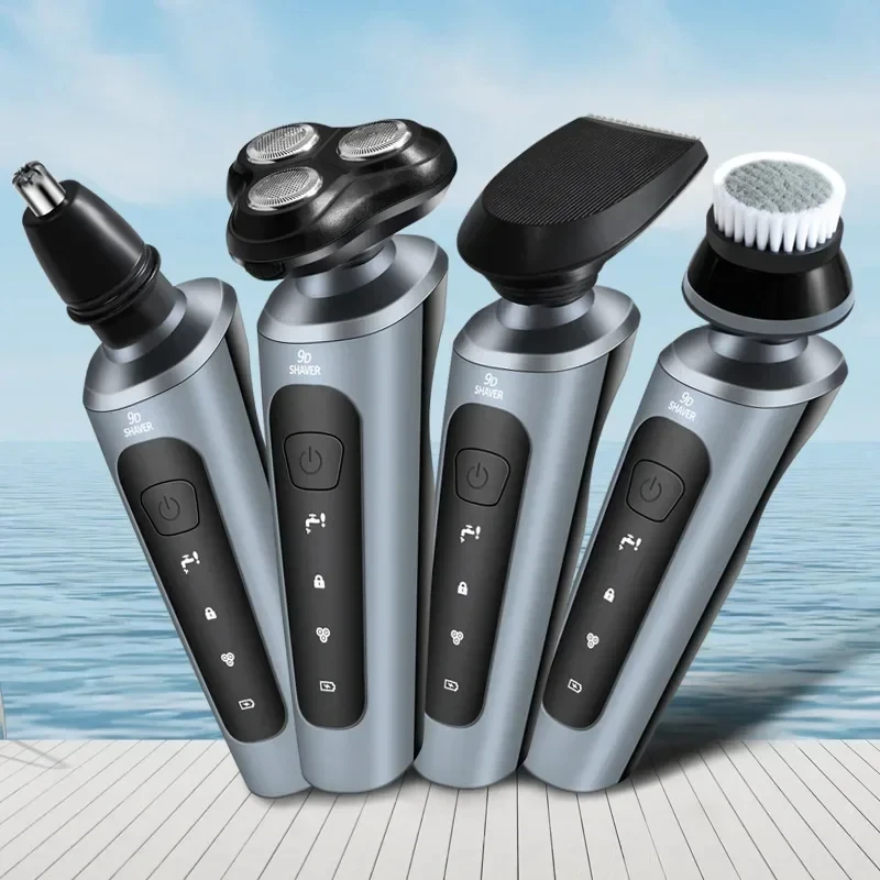 Electric Shavers Men Waterproof Wet Dry Use Electric Trimmer Razor Rechargeable Battery Rotary Shavers Machine Shaving