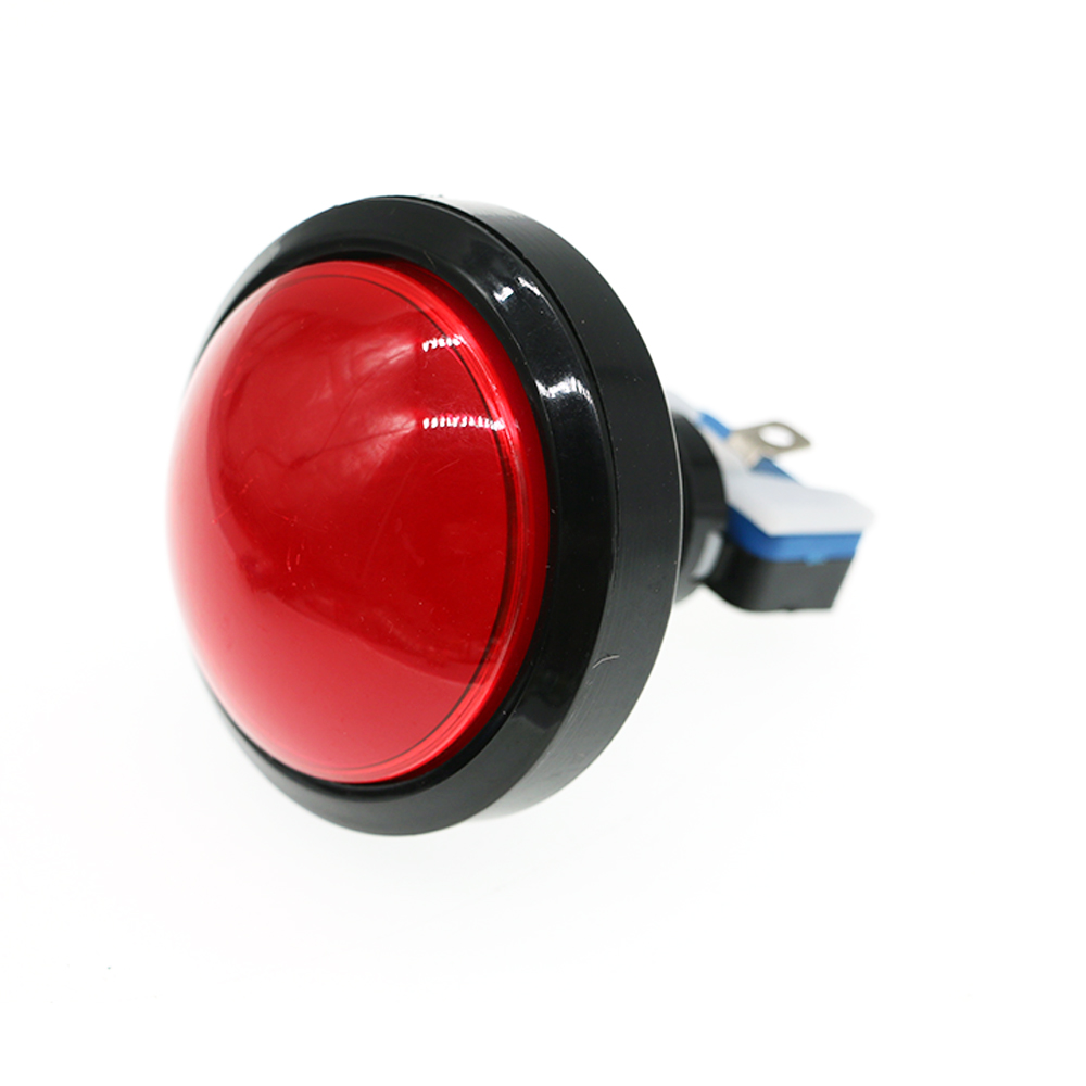 Botão Convexo com LED Iluminado Light Switch, Game Claw Vending Machine, guindaste, Pinball Parts, Slot Arcade, DIY, 60mm, 12V: Vermelho