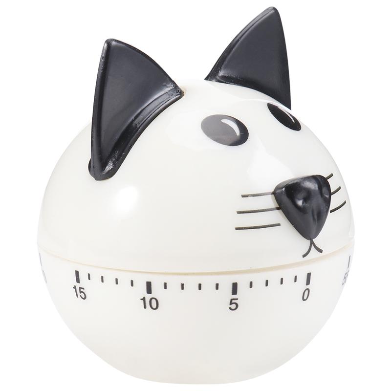 1Pc Kitchen Cooking Timers Mechanical Timer Cat Shaped Timer Cooking Reminder for Cook Baking Kitchen Home