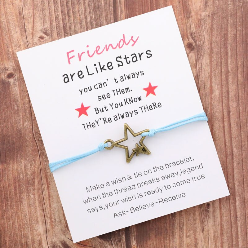 Pulseras de la amistad con de estrellas para hombre y mujer, pulseras de cuerda hechas a mano con abalorios, con de mejores amigos, chicas y adolescentes, de joyería