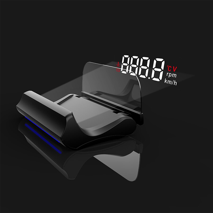 obd HUD Head Up Display 4K+ HD Display Speedometer Water Temperature RPM With Ambient Light Overspeed Warning Voltage OBDII KM/H