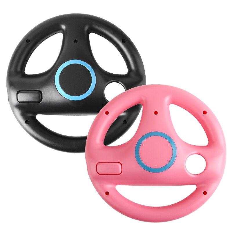 2 Stuks Stuurwiel Voor Wii Remote Game Controller Voor Nintendo Wii Kart Racing Wheel Games Controller Multi-Kleuren: Pink-Black