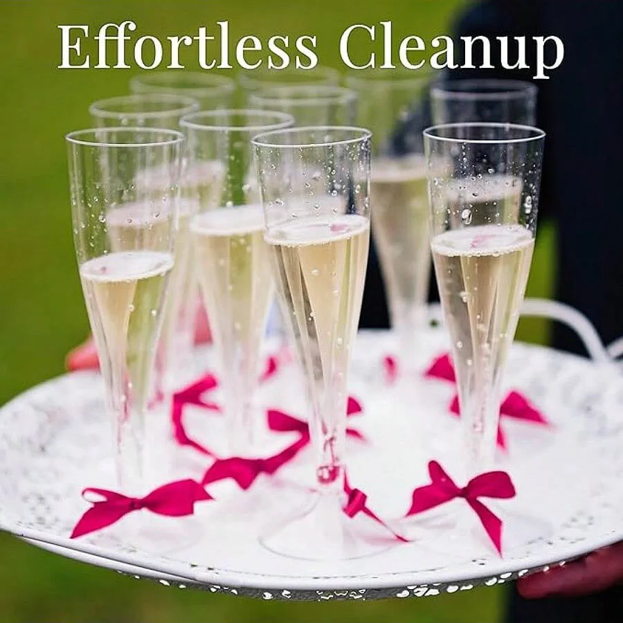 25 Champagne Glasses Disposable Cocktail Glasses Plastic Red Wine Glasses Tall Glasses Gold Powder Martini Glasses Party Bar