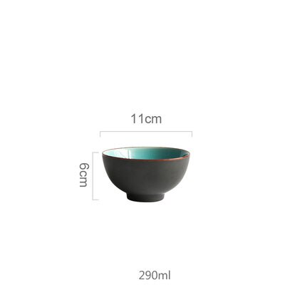 Is krakning glasur keramisk service husholdningsretter ris skåle dampede fisk fade porcelæn blå middagsplader: Ris skål