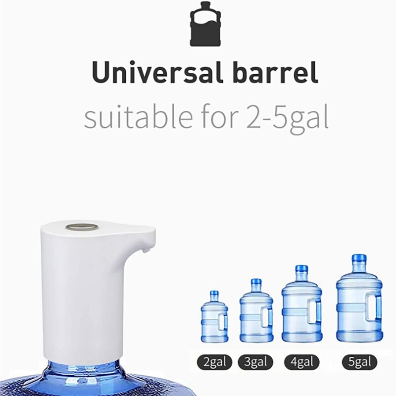 Tod-drikkevandspumpe til 5 liter flasker dispenser med elektrisk automatisk usb genopladelig og bærbar til hjemmekontor