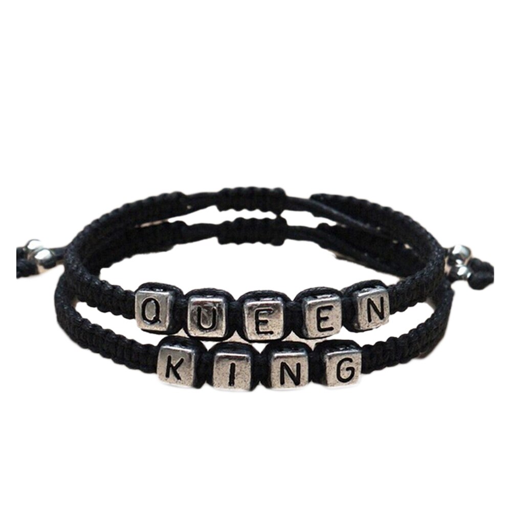 Bracelet couronne en acier inoxydable, 2 pièces/ensemble, en Silicone, pour Couple, unisexe, pour amoureux: BL0165
