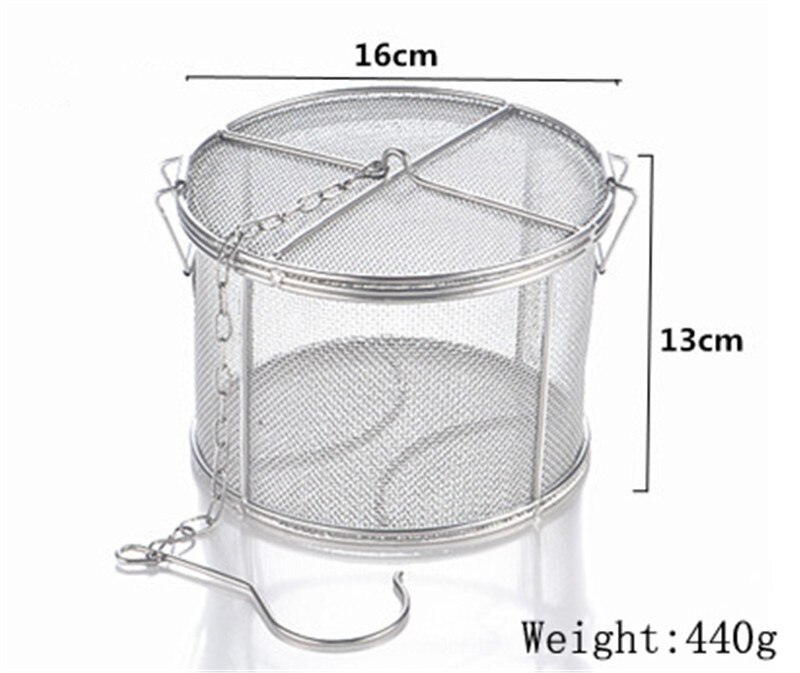 Stor 25*25cm 304 rostfri kryddpåse såssoppa smak kryddlåda te köttkorg gryta slaggseparering durkslag: W16 x h13 cm
