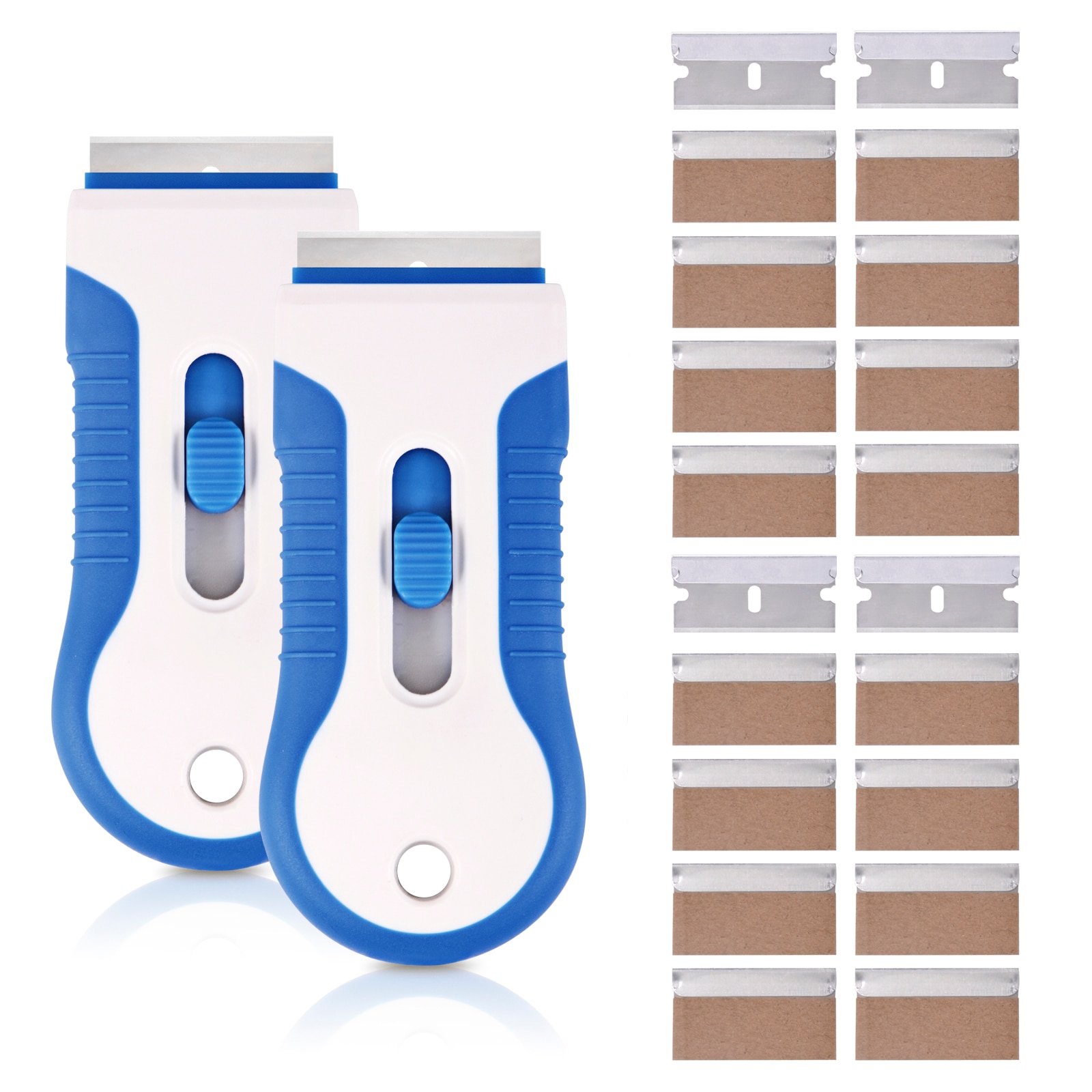 EHDIS Vehicle Cleaning Razor Scraper With Carbon Steel Blades Window Glass Sticker Decal Remove Tools Film Wrapping Car Squeegee