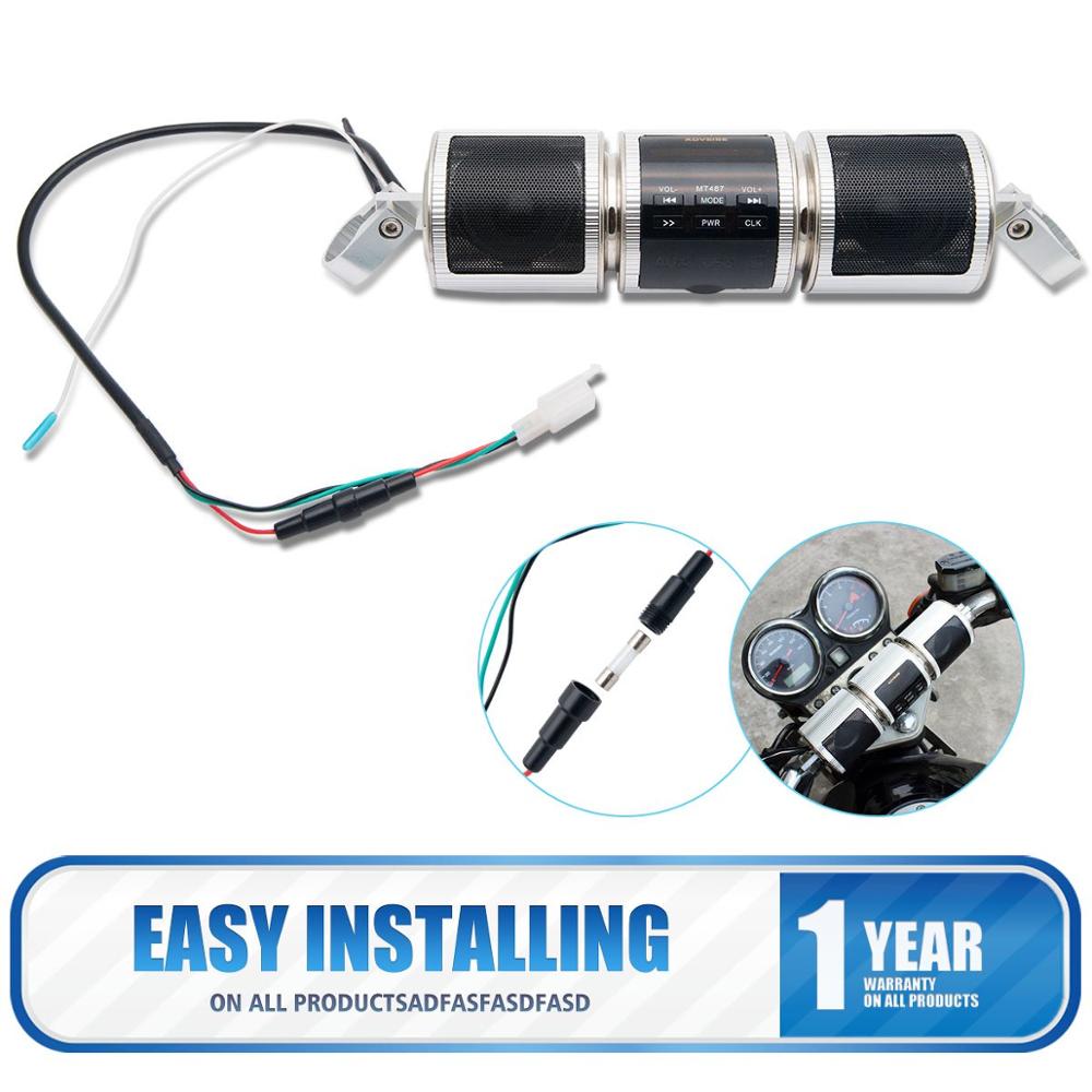 Haut-parleurs Bluetooth 12V pour moto, étanche, HiFi, avec Radio Fm, système de son stéréo pour ATV, Jet Ski Rem