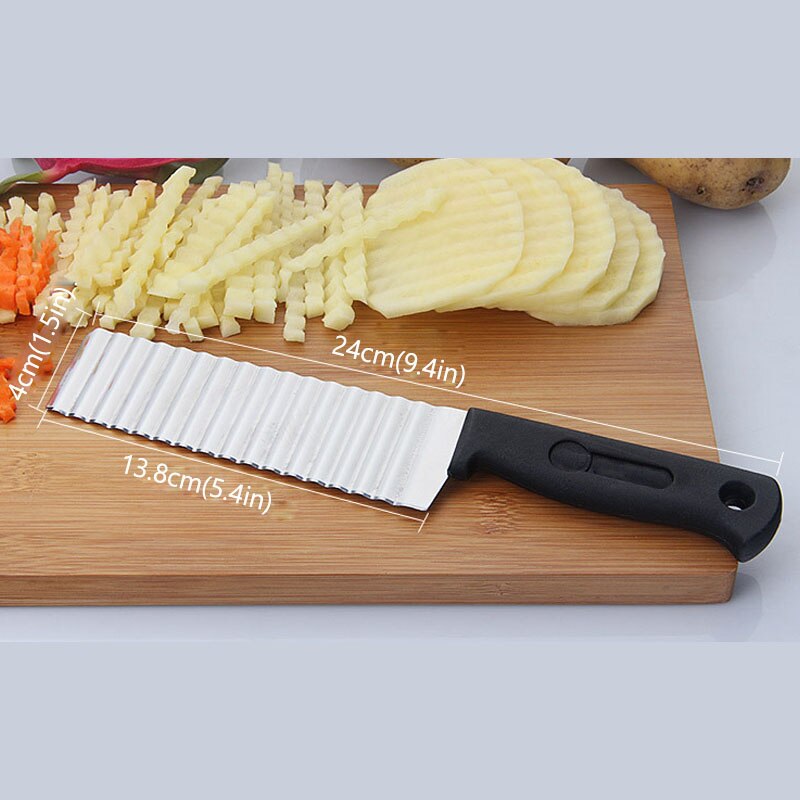 Roestvrij Staal Aardappel Franse Fry Cutter Keuken Tool Golf Mes Fruit Groente Slicer Aardappel Spiraal Snijder Chopper