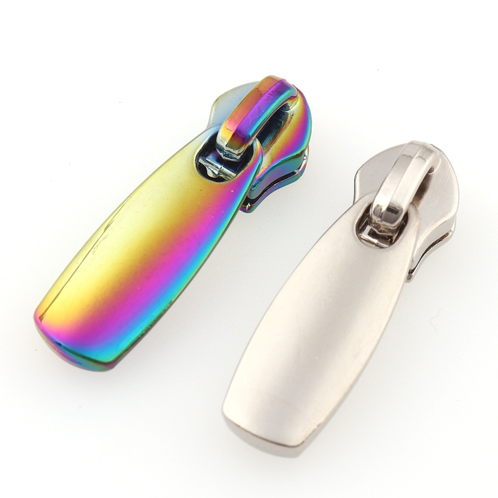 10pcs Metal Rainbow Zilveren Rits Slider Puller DIY Handwerk Tas Portemonnee Kleding Bagage Naaien Bevestigingen Accessoires