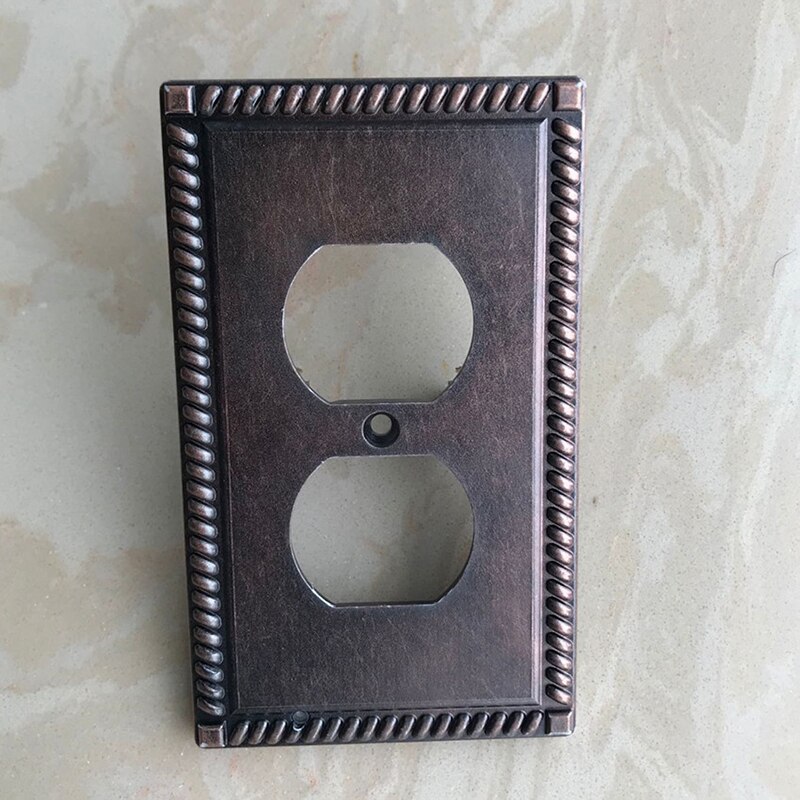 Durable Night Light Duplex High Convenient Outlet Cover Wall Plate With Led Night Lights Ambient Light Sensor: Bronze twist